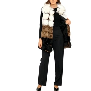 Acogedor chaleco chaqueta sin mangas con cierre en V de piel sintética para mujer talla XXL NUEVO CON ETIQUETAS  - Imagen 1 de 10