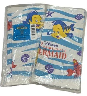 Lote De 2 Fundas De Mesa Sirenita Disney Vintage Platija Fiesta Sebastián Foto 1 de 4