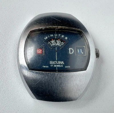 Vintage Sicura 17 Jewels Watch Cal 866 Manual Mens Blue Dial To Restoration - Image 1 of 4