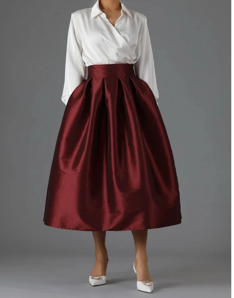 Burgundy Taffeta Full Skirt XL - Image 1 of 1