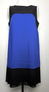 Ali Ro Kleid 6 neu mit Etikett $ 195 Seide plissiert Colorblock blau schwarz Cocktail Party Etuikleid - Bild 1 von 9