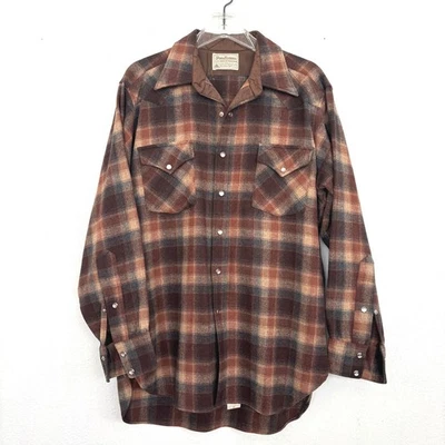 Camisa Pendleton Para Hombres Perla A Presión Grande Alta Calidad Western Wear Cuadros De Colección Años 70 Foto 1 de 4
