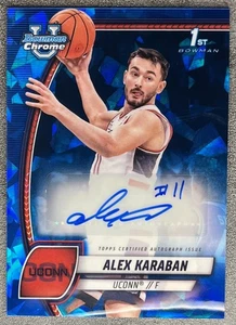 Alex Karaban 2024-25 Bowman Chrome Sapphire 1st Prospect Auto SP RC UConn - Picture 1 of 2
