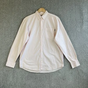 Carhartt Shirt Mens Medium Pink White Striped Pocket Karev Button Up Cotton - Picture 1 of 9
