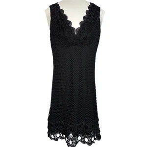 Kay Celine Women’s Small Black Sleeveless Lace Formal Dress Scalloped V-Neck - Picture 1 of 11