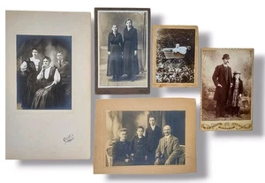 Antique Cabinet Cards 1800's Baby Carriage Family Photo Sisters Father Daughter  - Picture 1 of 17