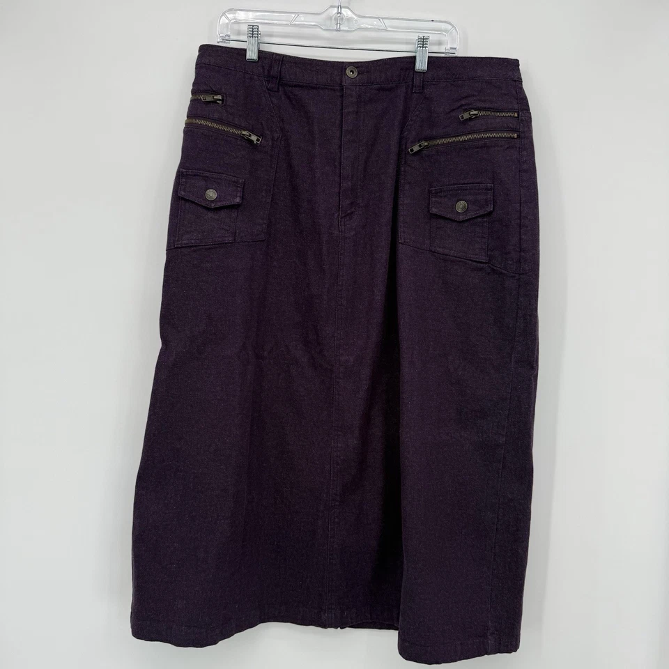 Falda vaquera 24/7 púrpura mezcla algodón talla grande 18W Foto 1 de 4