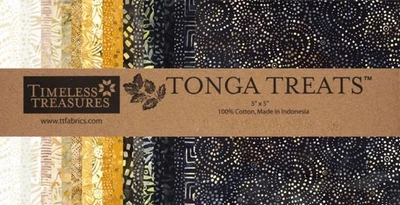 AMBER Tonga Treat from Timeless Treasure - (42) 5" batik square set - Image 1 of 3