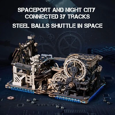 ROKR Motorized Wooden Puzzles for Adults Marble Run Marble Spaceport Kids Toys - Image 1 of 4