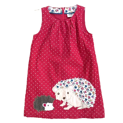 Mini Boden Hedgehog Pinafore Applique Corduroy Jumper Dress Girl's Size 6-7 year - Image 1 of 4