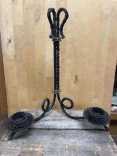 Unique Wrought Iron Western Rope Double Candle Wall Sconce - Floating Rope