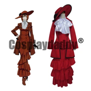 Black Butler Kuroshitsuji Angelina Dalles Madam Red Dress Cosplay Costume - Picture 1 of 4
