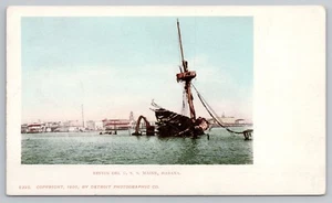 Cartolina primi '900 Porto dell'Avana, Cuba -Relitto della USS Maine -Battaglia UNP - Foto 1 di 2