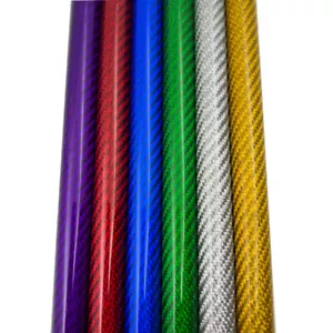 Color 3K carbon Fiber Tube OD6 8 10 12 16 18 20 22 25 30mm Length:50mm 2pc - Picture 1 of 9