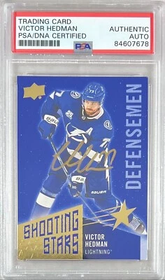Victor Hedman autografado 2018-19 Upper Deck #SSD-10 cartão Lightning PSA encapsulado - Imagem 1 de 3