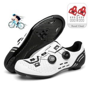 MTB Cycling Shoes with Spd Cleats Men's Self-Locking Road Bicycle Sneakers  - Picture 1 of 30