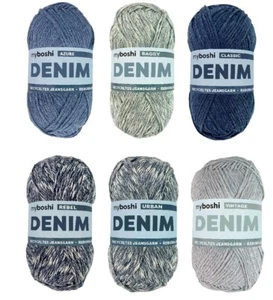 Original Myboshi Denim Wolle 50% Baumwolle / 50% recyceltes Denim 50 g Knäuel - Bild 1 von 7