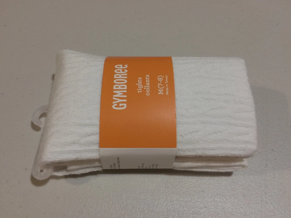 Meia-calça Gymboree feminina branca pronta Jet Go 6/12M, 10/12,14 nova com etiquetas - Imagem 1 de 1