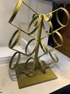 Antiguo ESTANTE DE VINO DE HIERRO FORJADO FORJADO A MANO INDEPENDIENTE PRIMITIVO PESADO 16 lb de colección Foto 1 de 4