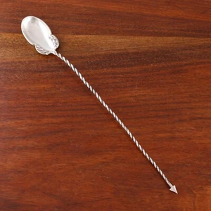 WATSON STERLING SILVER OLIVE, PICKLE SPOON / SPEAR TWISTED STEM NO MONOGRAM - Picture 1 of 3