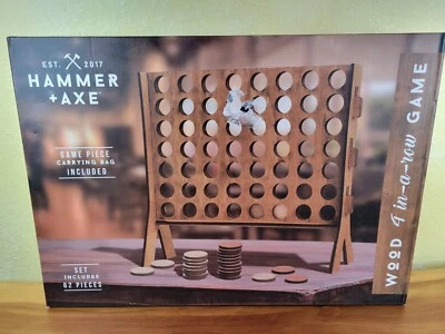 New Hammer + Axe  4 In A Row Game Wooden Ver. New Open Box - Connect Four - Image 1 of 2