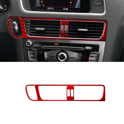 Наклейка отделочная центральная крышка вентиляционного отверстия салона из красного углеродного волокна для Audi Q5 2009-17 годов выпуска - Изображение 1 из 4