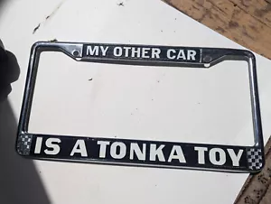 new chrome metal license plate frame tonka truck jeep wrangler cherokee off road - Picture 1 of 3