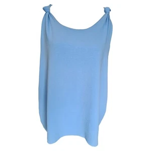 Made in Italy blau ärmellos Knoten Träger Sommer Top UK Größe 12-14 Urlaub - Bild 1 von 6