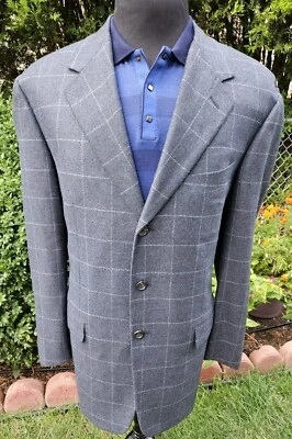 Abrigo deportivo PAL ZILERI 90 % lana, 10 % cachemir gris a cuadros talla: 46R Foto 1 de 4