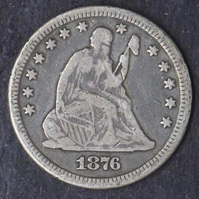 Cuarto de plata libertad sentada 1876-CC - COINGIANTS - Foto 1 de 2