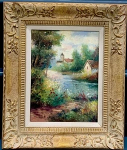 W.Eddie Oil on Canvas Landscape Original Impressionist . - Picture 1 of 9