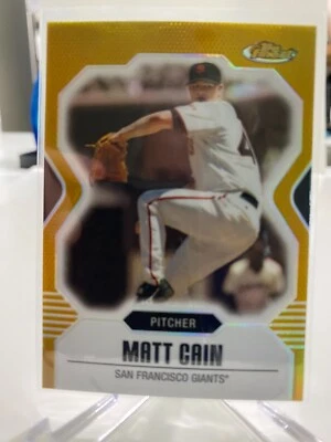 Topps Finest Matt Cain #19 Gold Refractor 2007 04/50 ¡¡Nuevo/Como nuevo!!! Foto 1 de 2