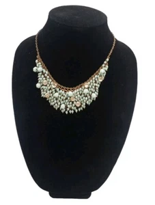 Aqua Mint Cluster Perlen Halskette mit Strass und passenden Ohrringen Set - Bild 1 von 5