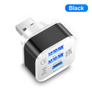 3-Port USB-A + USB-C Ladegerät Expander Splitter USB Hub Adapter Verteiler iPhon - Bild 1 von 2
