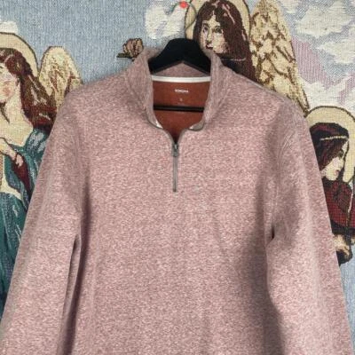Sonoma Hombre Rosa Cuarto Cremallera Jersey Suéter Foto 1 de 4