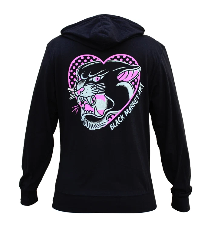Black Market Art Pink Panther Tattoo Women's Hoodie Artist Adi S-M-L-XL-XXL NWT - Image 1 of 4