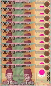 Indonesia 100000 Rupiah, 1999, P-140, UNC Polymer X 10 PCS - Picture 1 of 2