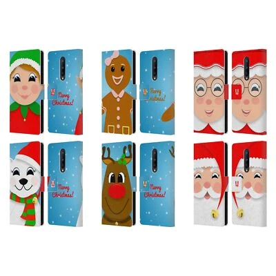 HEAD CASE DESIGNS JOLLY CHRISTMAS LEATHER BOOK WALLET CASE FOR ONEPLUS PHONES - Image 1 of 4