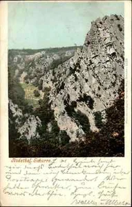 1900 Litho-AK Bodethal Schurre Felsen alte AK gelaufen nach Arnstadt A.-Stempel - Picture 1 of 2