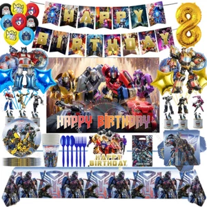 Transformers Birthday Party Decoration Disposable Tableware Supplies Banner Cake - Picture 1 of 38