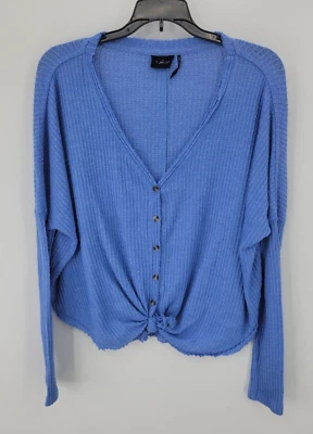 Top Out From Under Anthropologie para mujer XS azul tejido gofre corbata cintura boho Foto 1 de 4