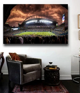 Seattle Seahawks Stadium Print 36 x 24 Century Link Field  Canvas or Glossy - Picture 1 of 3