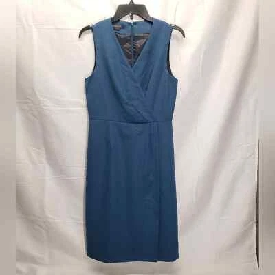 Pendleton Vestido 100% Lana Hasta la Rodilla Estilo Envolvente Sin Mangas 4 Azul Foto 1 de 4