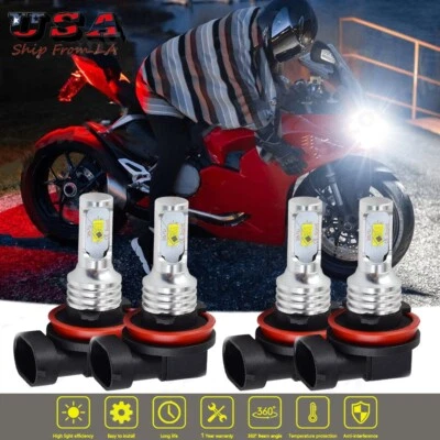 4x LED H11 H9 para Kawasaki ZX1400A Ninja ZX14 2006 2007 Kit de bombillas de faros Foto 1 de 4