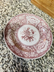 Spode Archive Collection Georgian Series Floral Dinner Plate Red Transferware - Picture 1 of 4