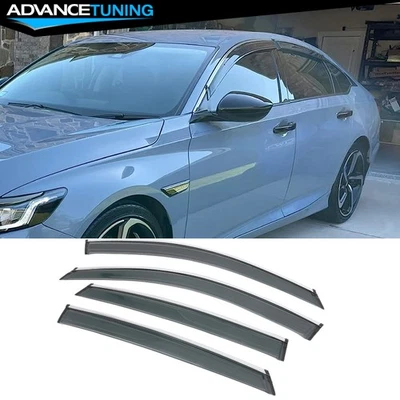 Se adapta a Honda Accord 18-25 sedán 4 puertas OE acrílico ventana visera lluvia protector solar 4 piezas Foto 1 de 4