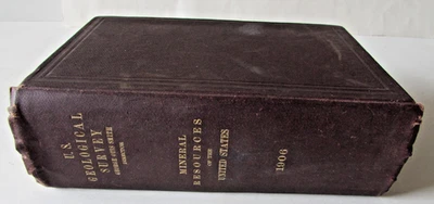 1906 US Geological Survey Mineral Resources Book George Otis Smith Mining Mines Foto 1 de 4