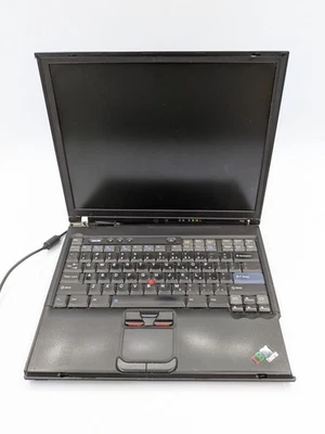 IBM ThinkPad T43 14" Display Intel Pentium M 730 1.60 GHz 256MB RAM Black Laptop - Bild 1 von 4
