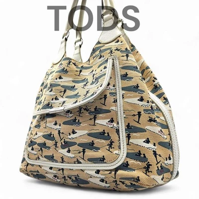 Good Condition Tod s One Shoulder Bag A4 Storage Canvas Leather - Image 1 of 4