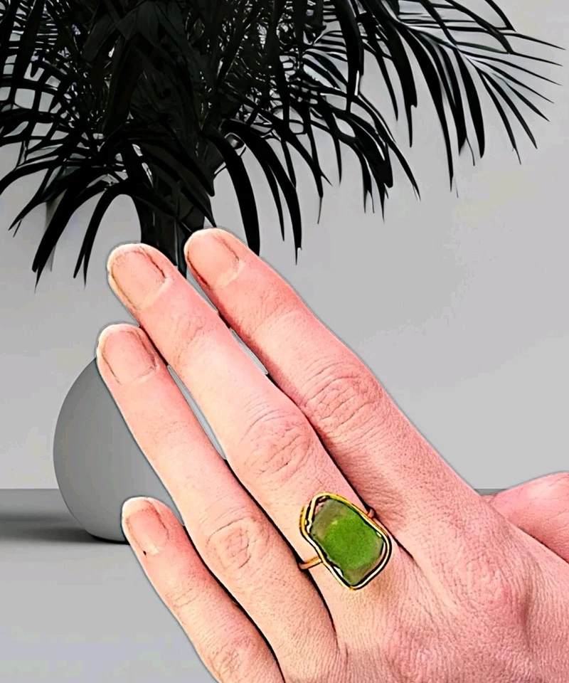 Sea Glass Ring Adjustable & Hypoallergenic HandMade In Scotland  - Image 1 of 2